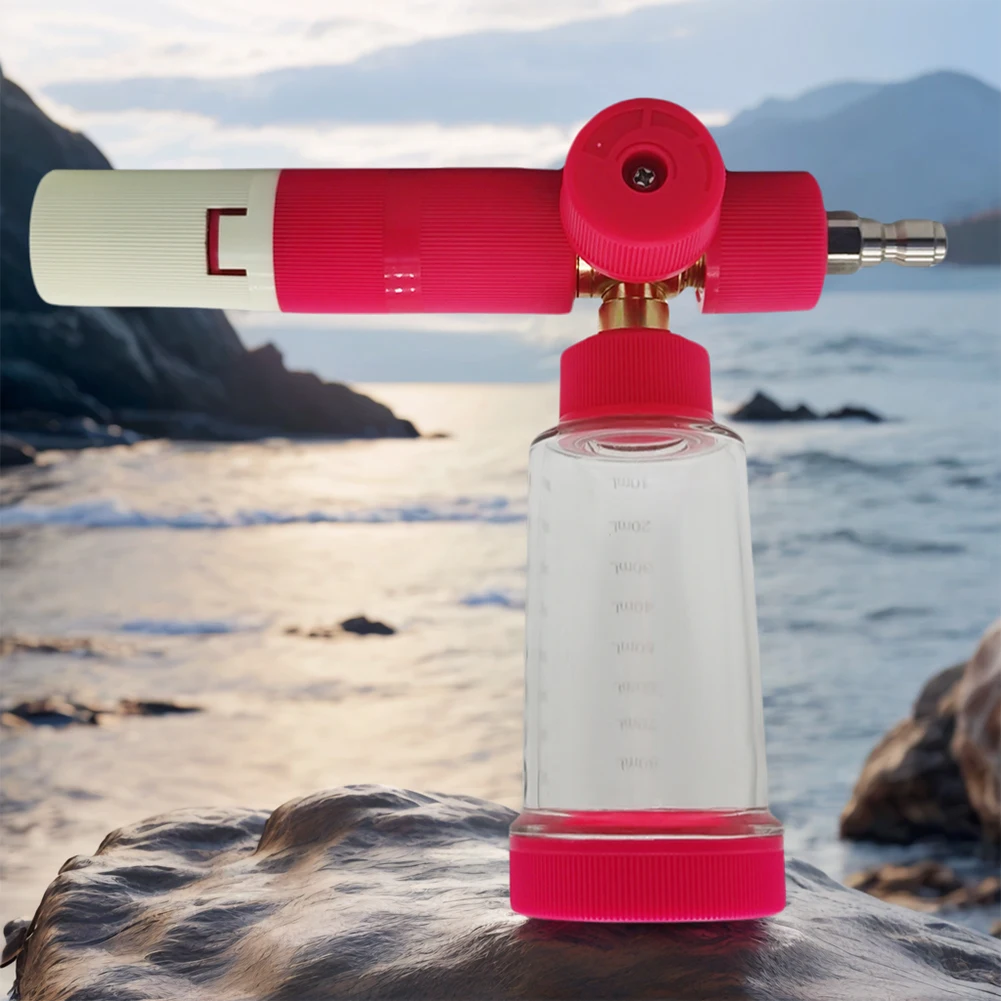 100 مللي وعاء رغوة المياه مع 1/4 بوصة موصل سريع الصابون رغوة رذاذ زجاجة قابل للتعديل ارتفاع ضغط الثلوج رغوة انس لغسيل السيارات