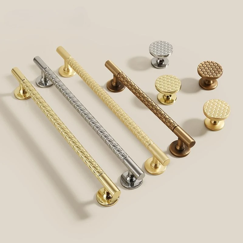 New French Style Cabinet Door Handle Zinc Alloy Fish Scale Pattern Cabinet Handle Modern and Simple Wardrobe Furniture Handle
