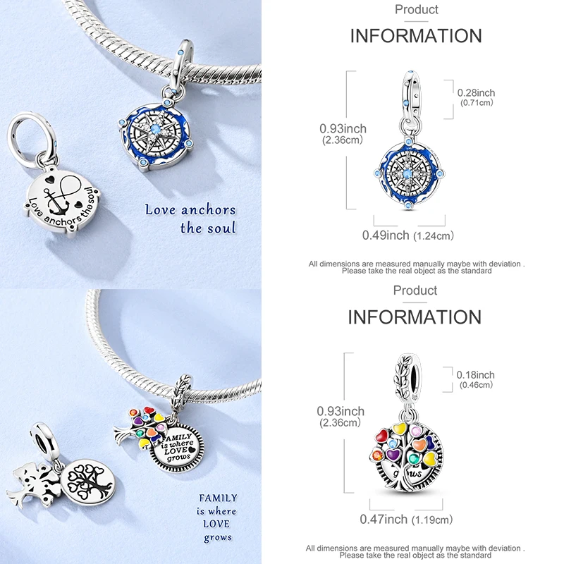 925 Sterling Silber Charm-Perlen Leuchtturm Walhai Meerjungfrau Kunstpalette Axolotl Glühwürmchen DIY Armband Halskette Geschenk für Frauen – Detail 12