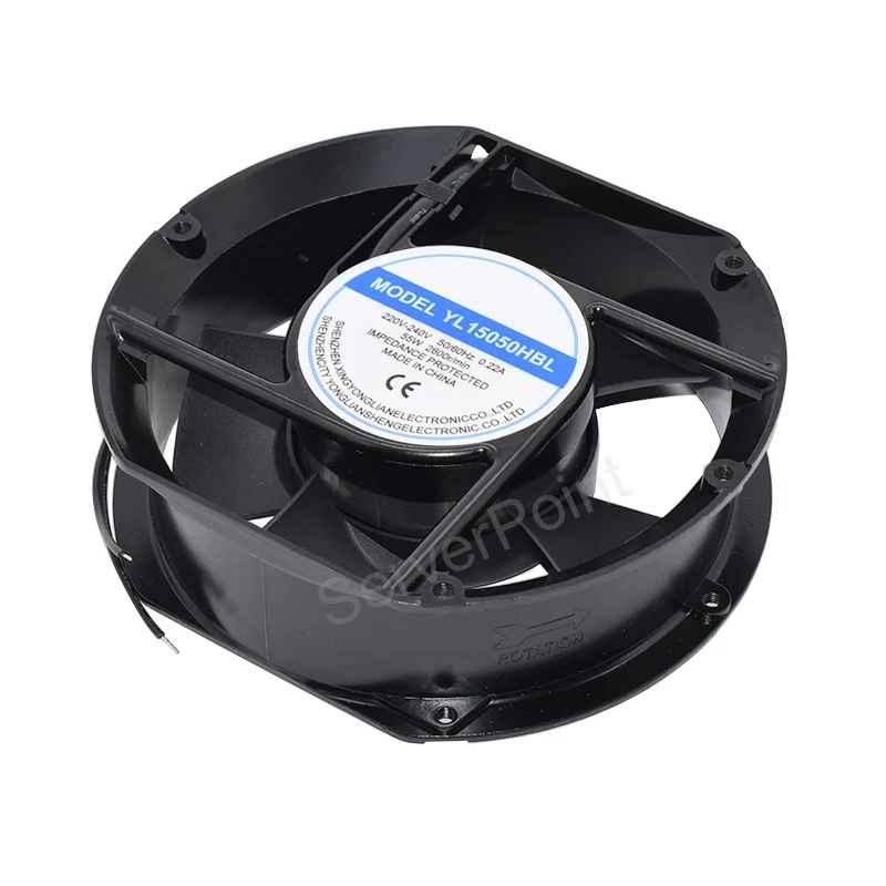 Original YL15050HBL AC 220V-240V 0.22A 55W 2600RPM 50/60HZ 2 Wires 17251 17cm 172*150*51mm Cabinet Cooling Fan