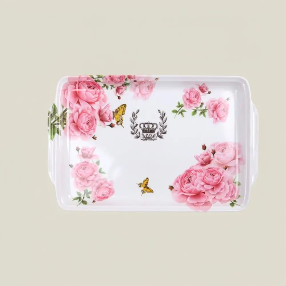 Nordic Rectangular Melamine Serving Tray Plate For Kitchen Tableware Organizer Tea Coffee Cup Fruit Pastry Home Dish