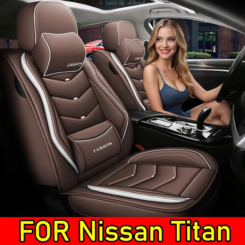 

FOR Nissan Titan Car seat waterproof artificial leather wear-resistant luxury headrest solid waist full wrap seat cover