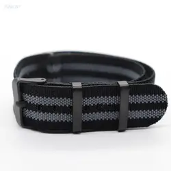Nylon Strap Watch Elastic Belt For French Troops Parachute Bag Watchband Black Buckle 20mm 22mm Military Wristwatch band