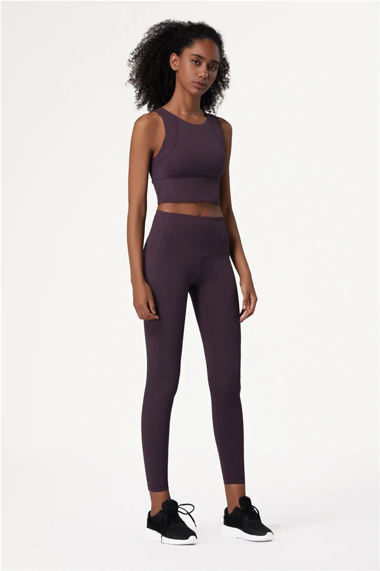 Leggings esportivas femininas com bolso, roupas esportivas femininas, sutiã clássico, academia de ginástica