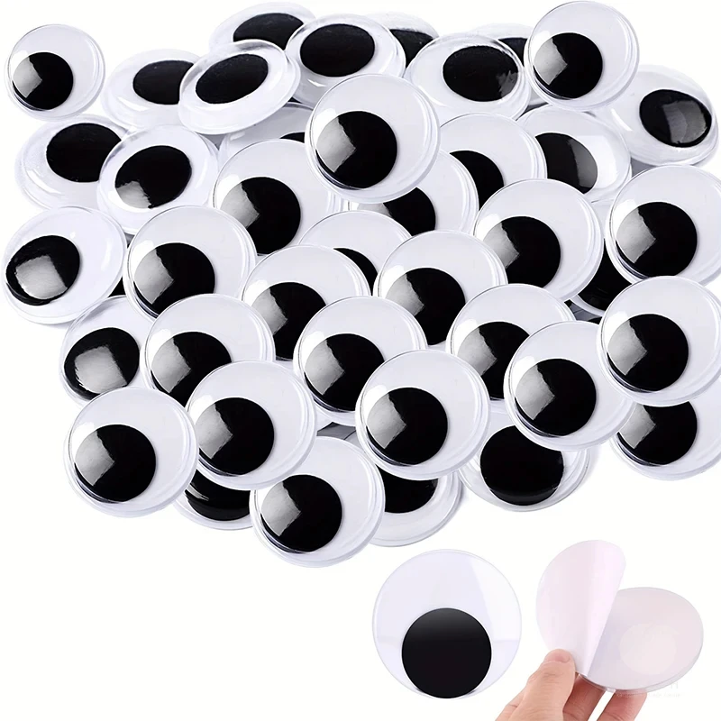 2 Pairs Self Adhesive Cute Huge Googly Eyes Fridge Wall Sticker Funny Large Black Plastic Eyes Sticker Diy Scrapbook Eyeball