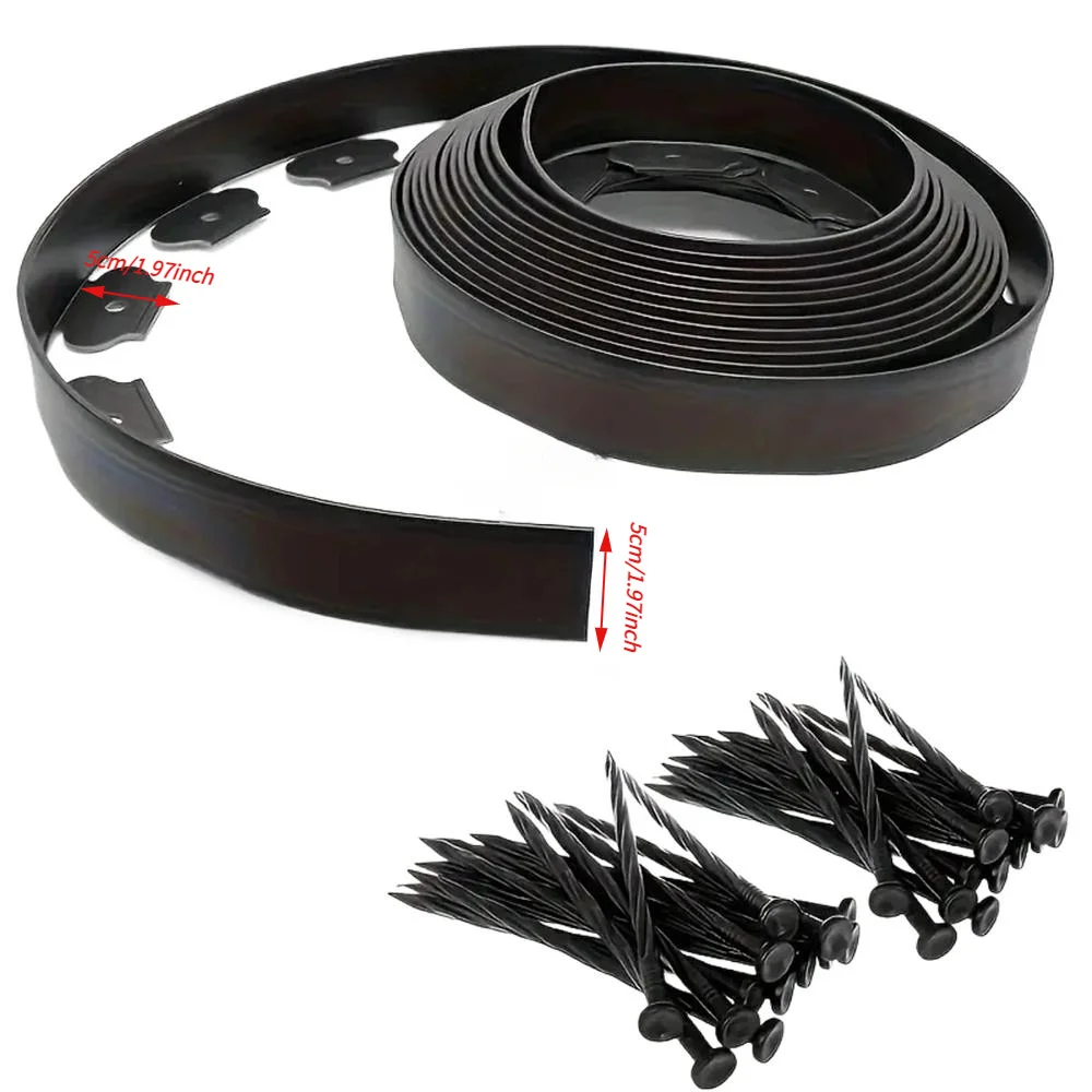 Grass stone isolation belt, plastic retaining board, thickened garden greening isolation belt, used for gardens, flower beds, gr