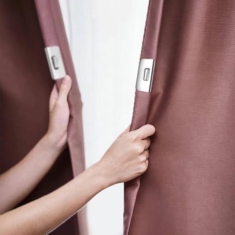 

Magnetic Curtain Shading Buckle Magnet Curtain Closure Fixing Buckle Nail Seam Free Home Dormitory Accessories Close The Clamp