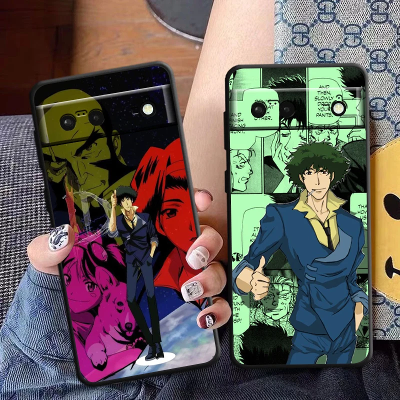 Anime Cowboy Bebop Phone Case For Google Pixel 8 7 Pro 6 Pro 6A 5A 5 4 4A XL 5G Black Soft Fundas Cover