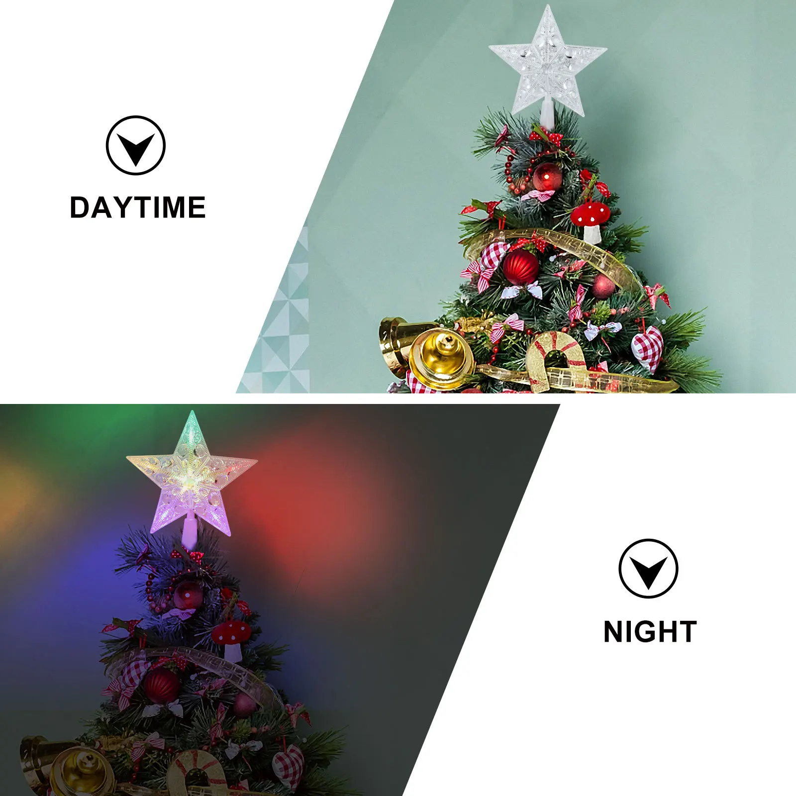 

1pc Star Shaped Christmas Lights Dazzling Home Holiday Decor Premium Treetop Topper Light Festive Tree Adornment Party