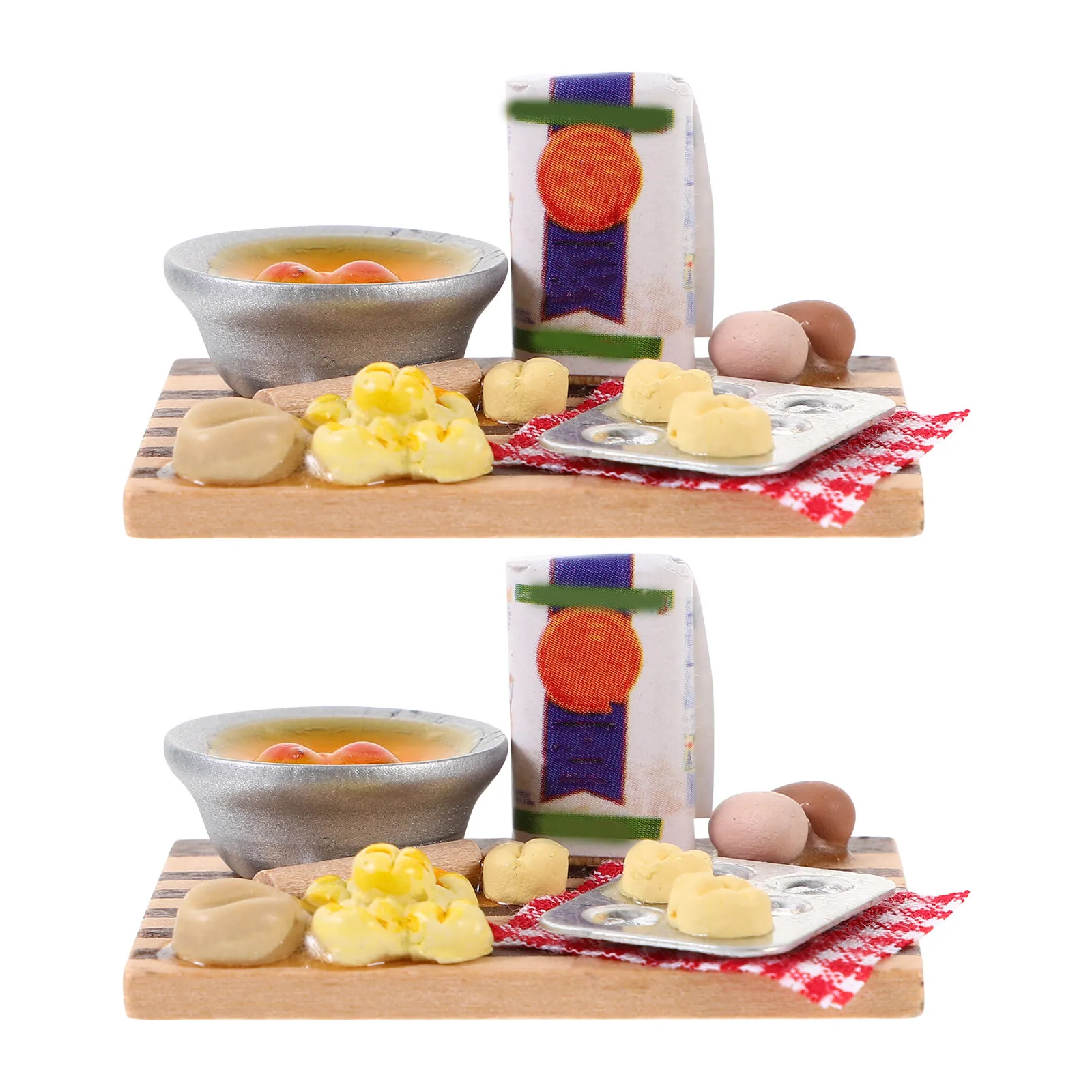 

2Sets Tiny Baking Set Miniature Kitchen Tools for Dollhouse Miniatures Exquisite Craftsmanship Miniature Cutting Board Baking