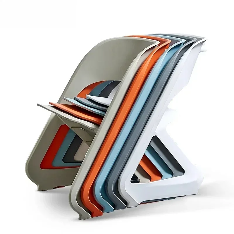 

Modern minimalist creative backrest chair home Nordic fashion plastic dining chair outdoor stool lazy leisure
