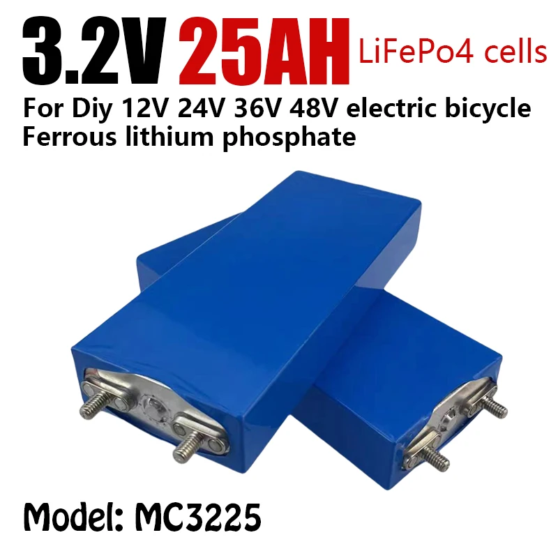 3.2V 25000mAh LiFePO4 Battery Cell Lithium Iron Phosphate Deep Cycles for DIY 12V 24V 36V 48V UPS Solar Power 25Ah