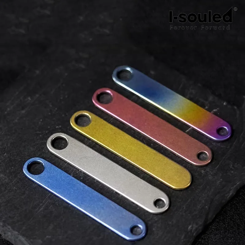 Pure Titanium Metal Tag Keychain 2 Holes Blank Plate DIY Engraving Gift Dad