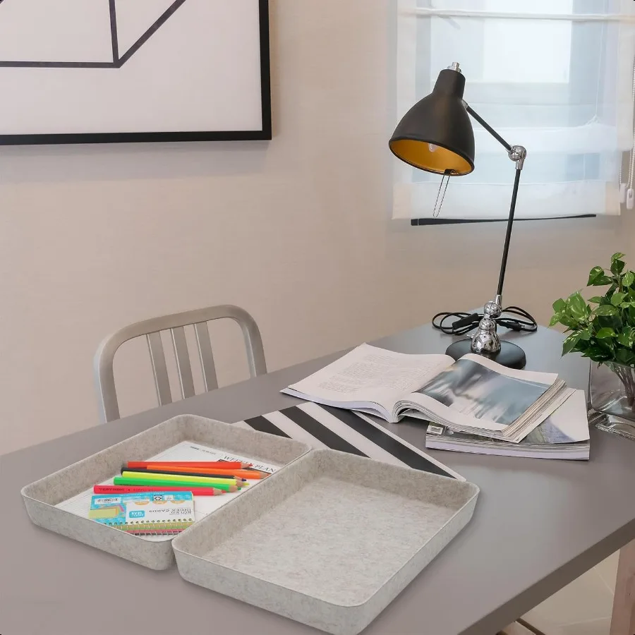 Welaxy 2 قطعة مكتب مكتب درج منظم صينية الحروف المستندات ورقة كتاب ملف حامل مجلد صندوق تخزين الاسكندنافية