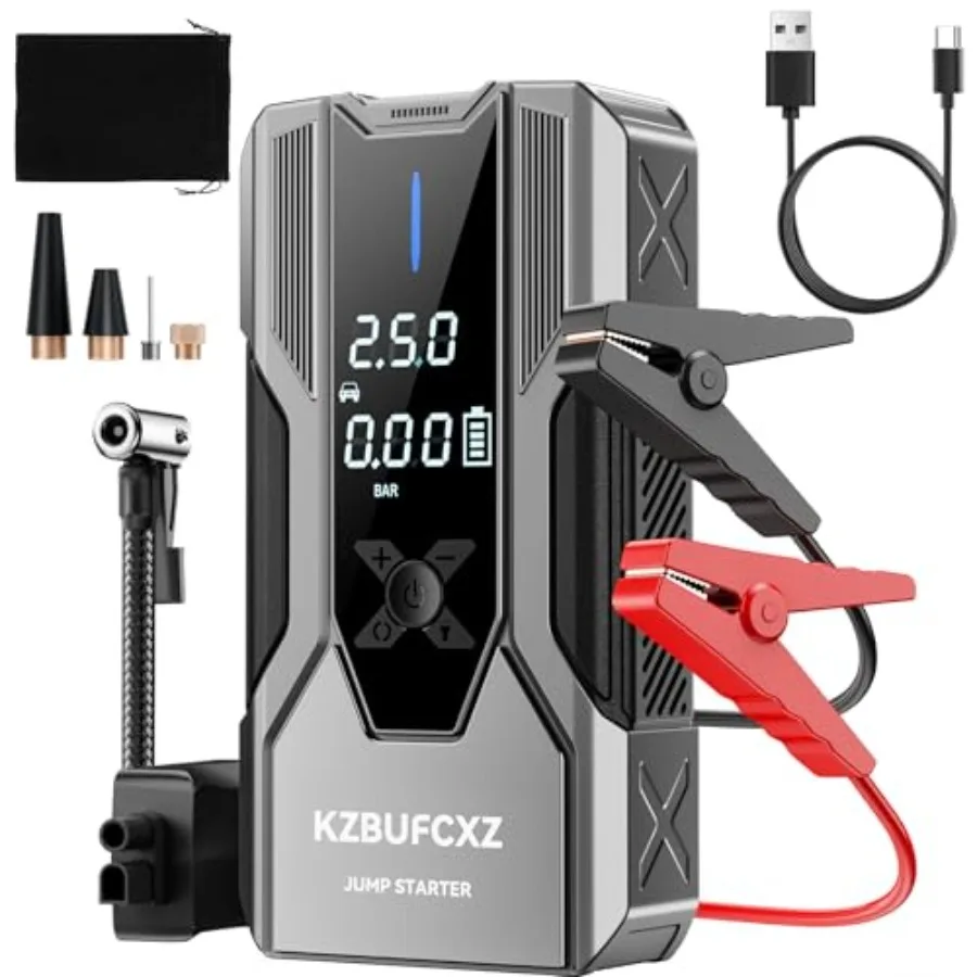 سيارة الانتقال كاتب مع ضاغط الهواء 26800 مللي أمبير بطارية معززة حزمة و 150PSI منفاخ الإطارات للسيارات SUV شاحنة 4000A الذروة 12 فولت J