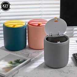 Nordic Mini Trash Can Waste Bins Desktop Garbage Basket Home Table Plastic Trash Can Office Supply Dustbins Sundries Barrel Box