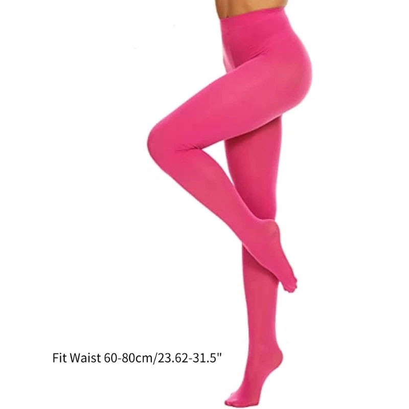 Semi Opaque Footed Tights for Women Solid Colored High Elastic Run Resistant Control Top Soft Pantyhose Tights Stockings