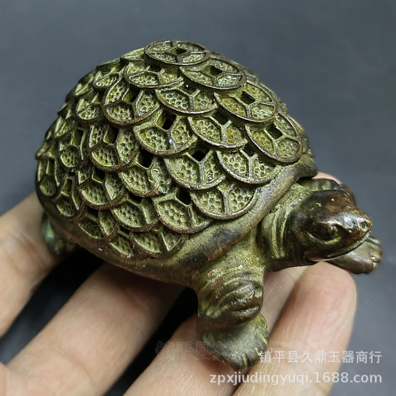 Copper Ware Wholesale Brass Small Water Turtle Incense Burner Home Office Copper Ware Ornaments Copper Incense Burner Incense Bu