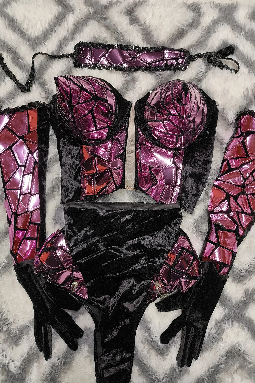 2025 مثير جوجو راقصة الزي الوردي Kpop الجاز ملابس رقص ملهى ليلي بار Dj المرحلة ارتداء ملابس الحفلات الهذيان سحب الملكة الملابس yk