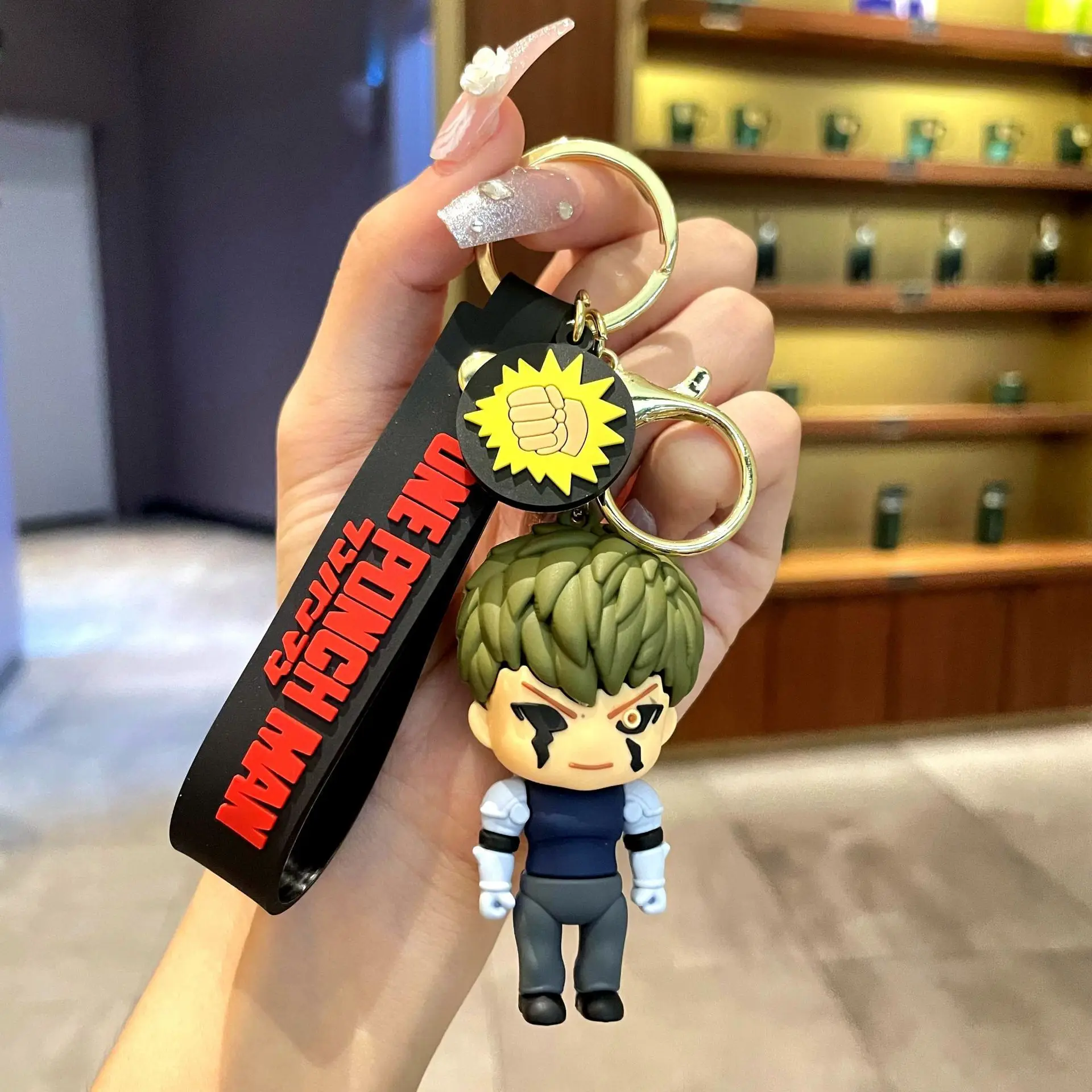 Anime One Punch Man Keychain Cartoon Figure Acrylic Pendent Keyring Cartoon Anime Peripheral Trendy PersonalityKeyChainWholesale