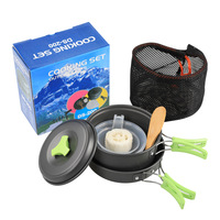 Camping Cookware Set Aluminum Non-stick Portable Outdoor Picnic Tableware Cooking Pot Frying Pan Bowls For Hiking BBQ Supplies