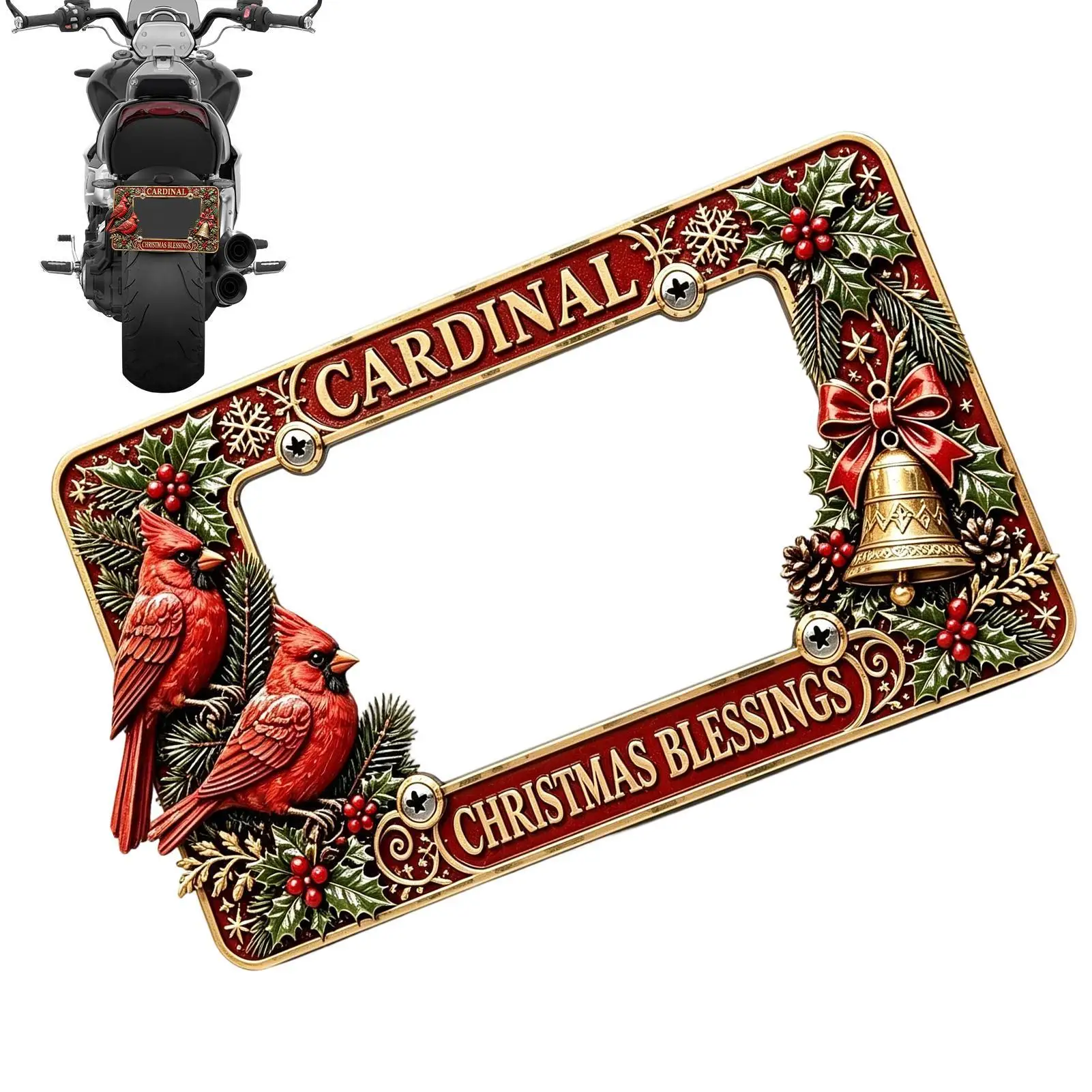 Motorcycle License Plate Frame Christmas Motorbike Tag Parts Motorbike Tag Cover Holder Riders Modifiers Daily Commute Rides 3