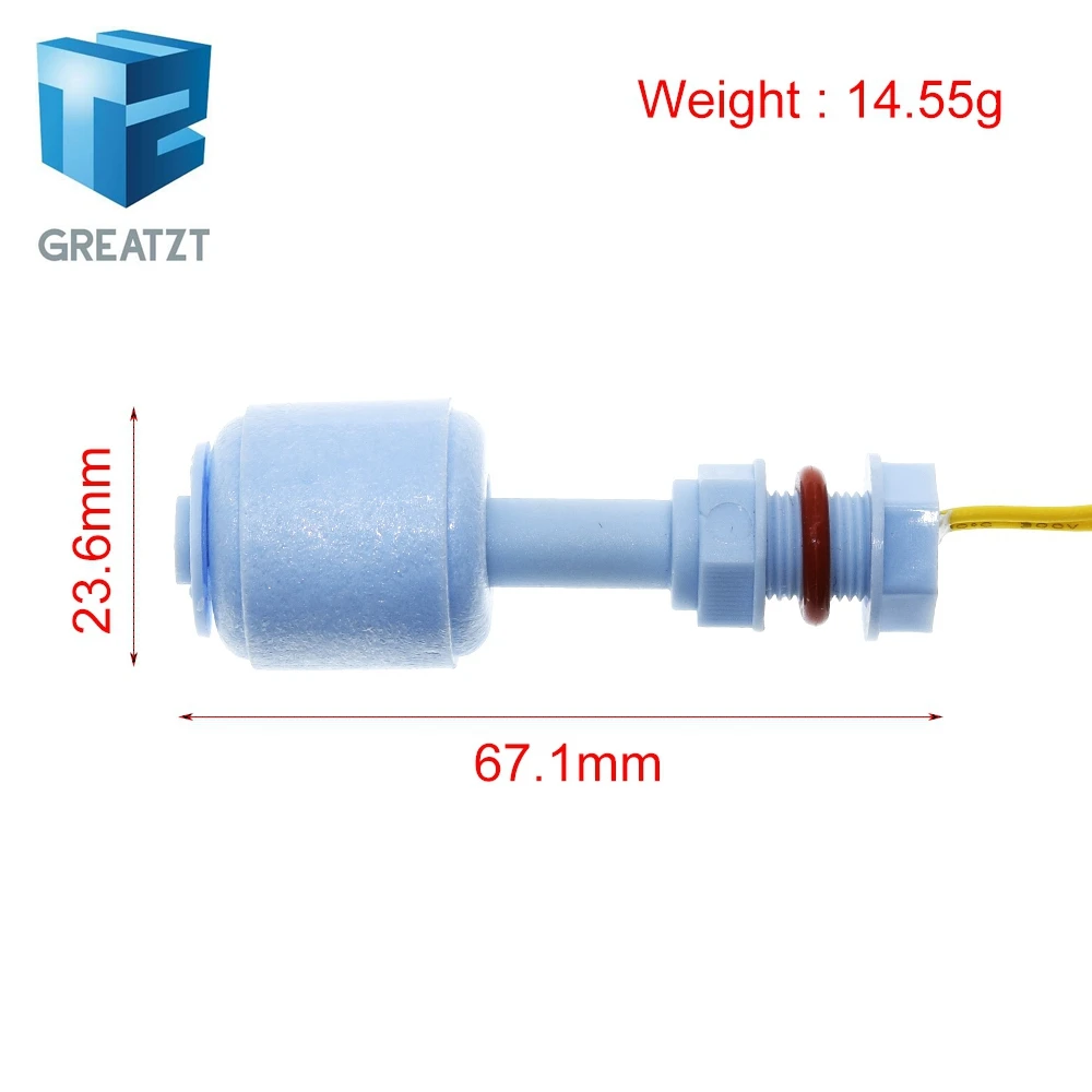 GREATZT 52mm PP Liquid Water Level Sensor Horizontal Float Switch Down