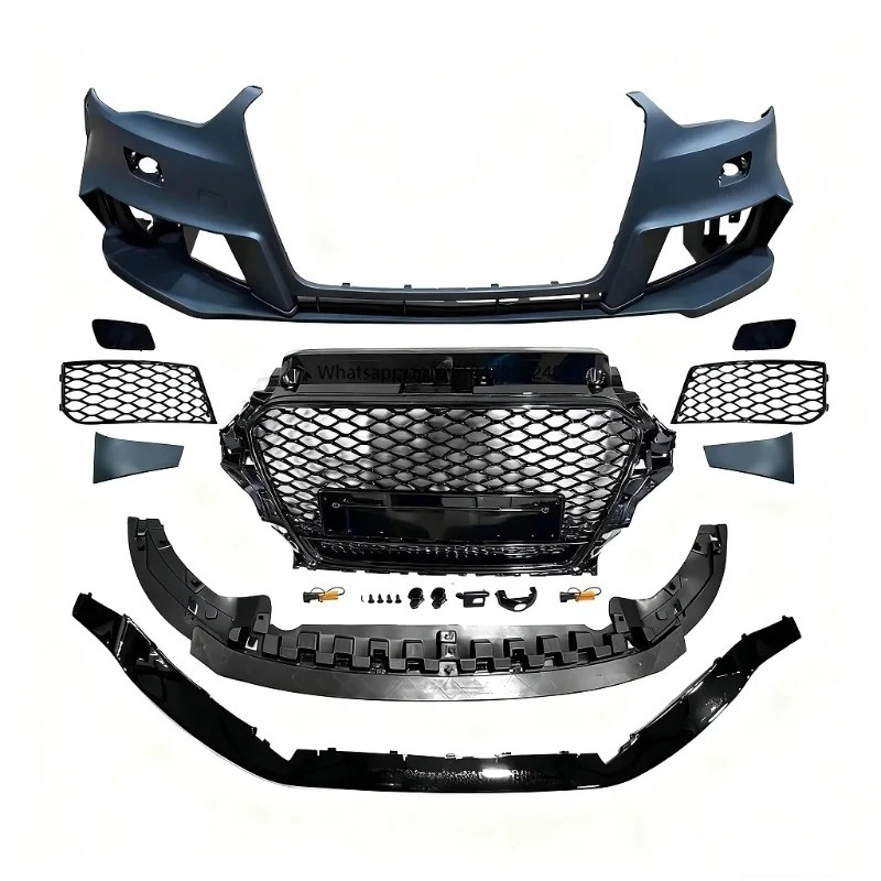 

Factory Car Body Kit A3 S3 8V Upgrade RS3 Style Front Bumper with Grille Front Lip Quattro for A3 S3 8V 2013 2014 2025 2016