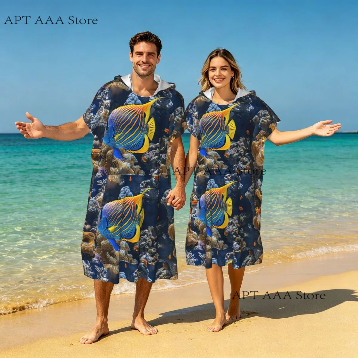 Microfiber Towel Regal Angelfish With Striking Blue Yellow Patterns Quick-Drying Towel Beach Towel with Hood