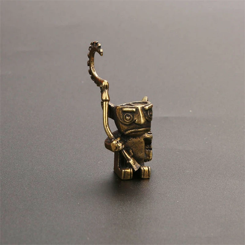 

Retro Brass Cartoon Mini Ancient Character Guard Desktop Decoration Ornament