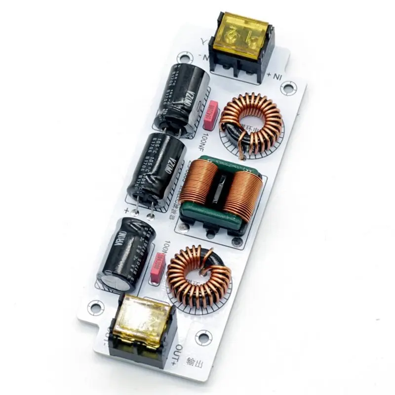 FEDI-DC LC Filter EMI Filter Low-Pass Electromagnetic Interference EMC Car Audio Switching Power Ripple Filter With Case 6A