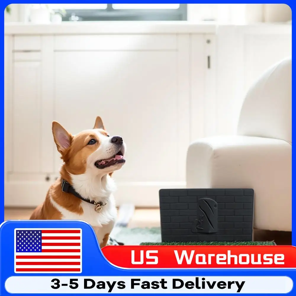 

Portable Dog Litter Box Dog Grass Pad with Large Tray Reusable Training Pads with Pee Baffle Ideal for Small and Medium Dogs