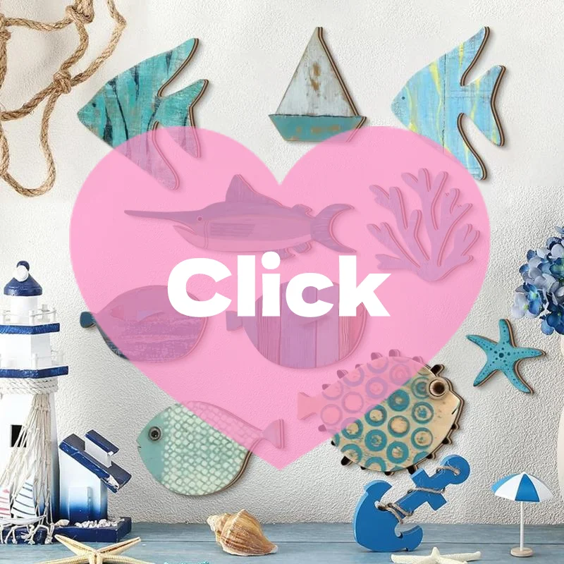 10pcs/set Fish Wall Decor Wooden Fish Hanging Beach Theme Bathroom Art Nautical Coastal Ocean Home Decoration
