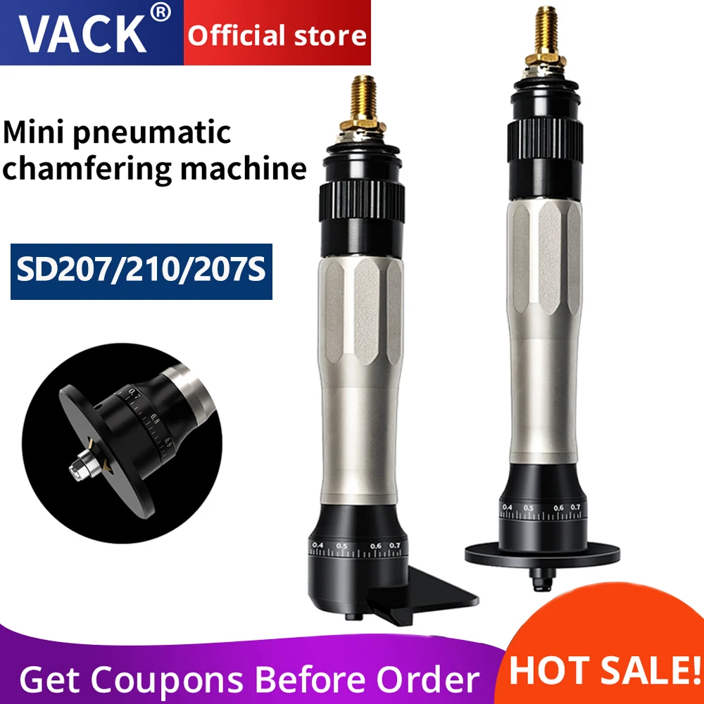 Portable Mini Pneumatic Chamfering Machine 45 Degree Arc Hand-Held Beveling Trimming Machine for Metal Deburring Tools 0.1~0.9mm