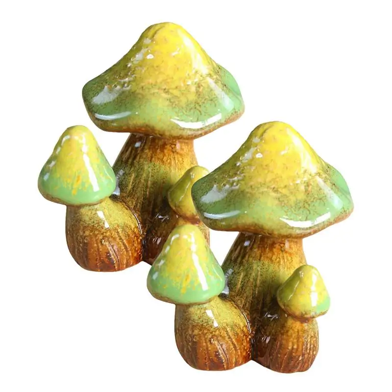 Toilet Bolt Caps Mushroom 2pcs Mushroom Figurines Decor Resin Mushroom Sculpture Statue Cute Mushroom Covers Toilet Bathroom