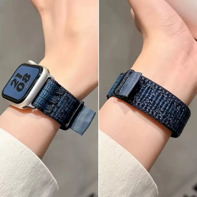 1/2 pièces bracelets à boucle Sport pour bracelet de montre Apple 40mm 42mm 45mm 44mm 46mm bracelet en Nylon correa iWatch série 11 10 9 8 Ultra2 3SE