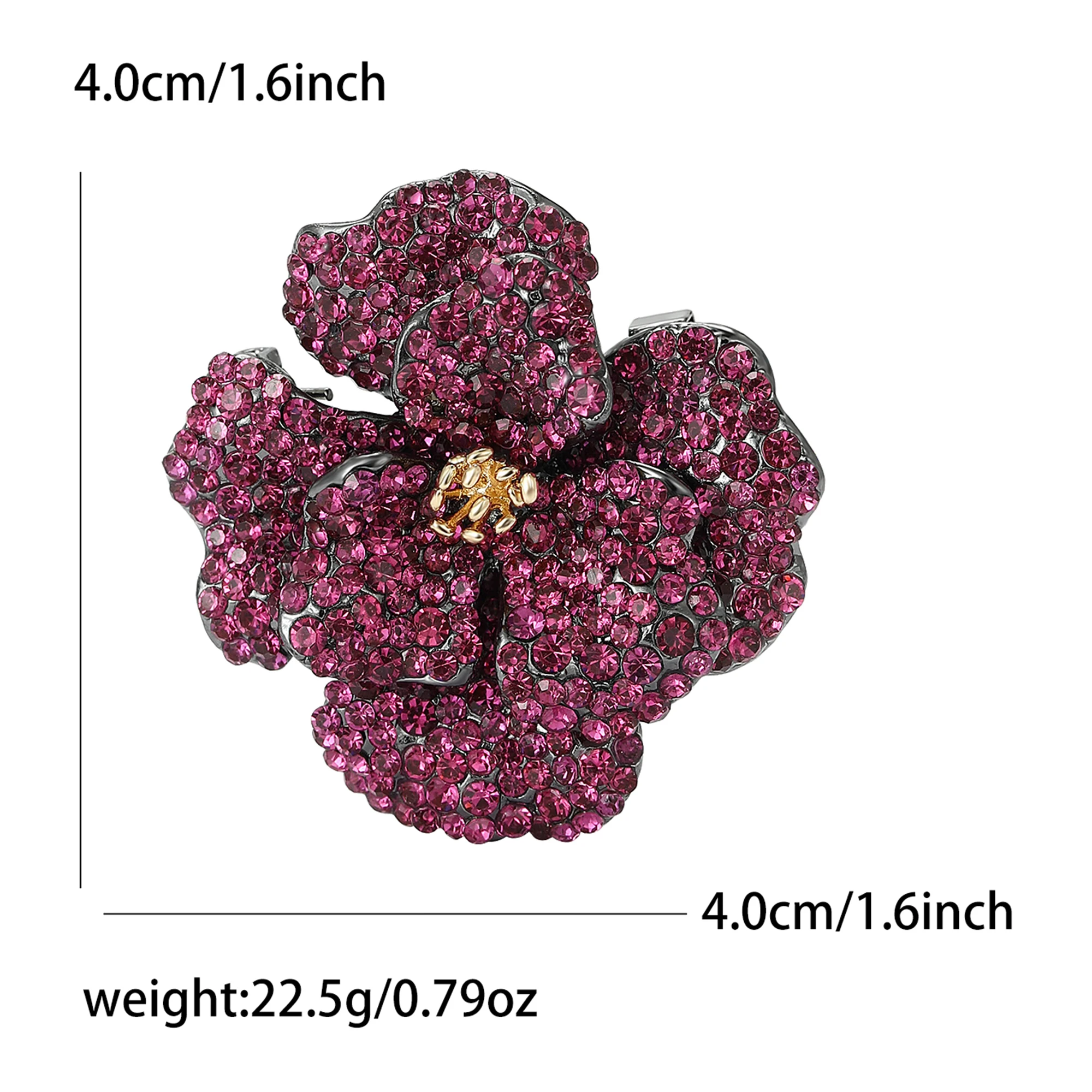 Винтажные броши в виде пиона со стразами тяжелой промышленности для женщин, булавка с растением, забавные роскошные подарки, украшение для друзей на Новый год