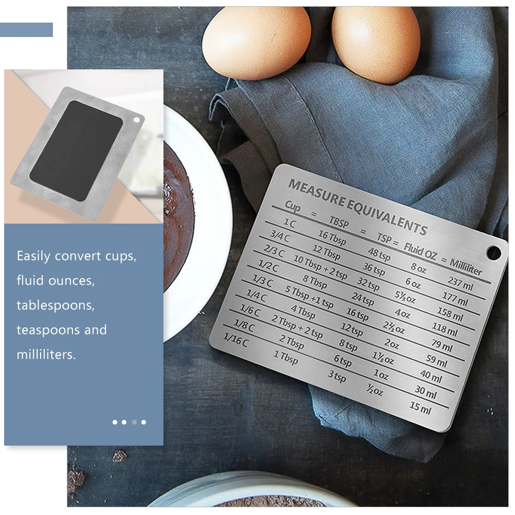 Magnets Unit: Conversion Tables Professional Chart Kitchen Magnetic Force Silver Stainless Steel