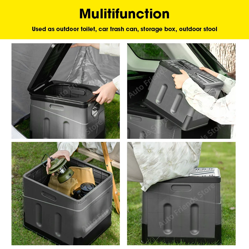 20L Foldable Car Trash Can Portable Car Toilet Back Seat Garbage Bin With Lid Outdoor Travel Emergency Toilet Car Accessories