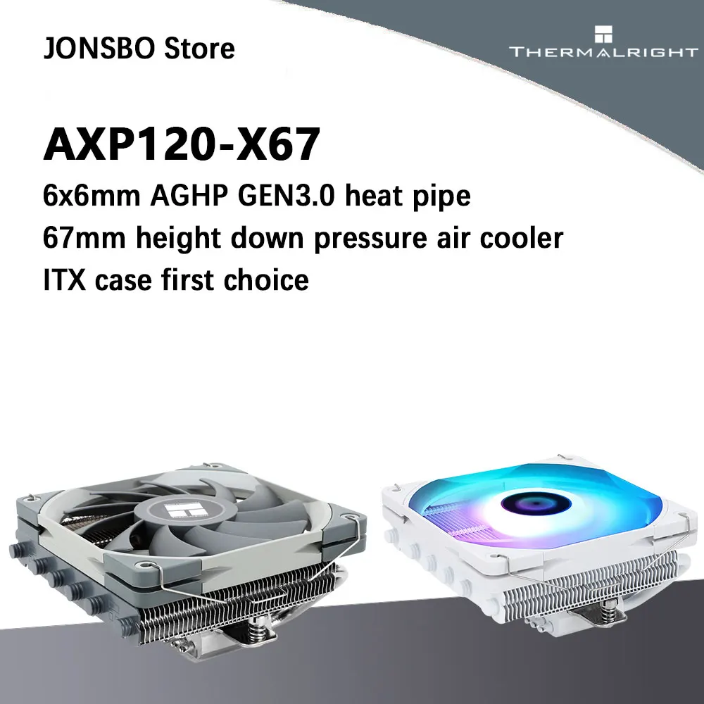 

Thermalright AXP120-X67 Охладитель воздуха высотой вниз и давлением, 67 мм, 6x6 мм, тепловая трубка AGHP GEN3.0, поддерживает LGA1851/1700 AMD AM5/AM4