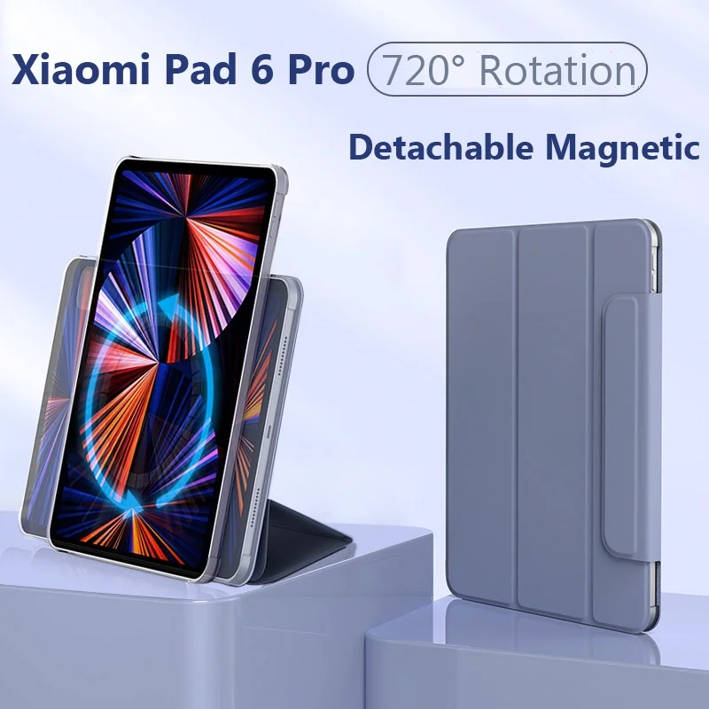 

Съемный магнитный чехол для Xiaomi Pad 6 Pro 11 дюймов для Xiaomi Pad 6 2023 11 вращающийся на 720 ° держатель-подставка Твердый чехол из поликарбоната