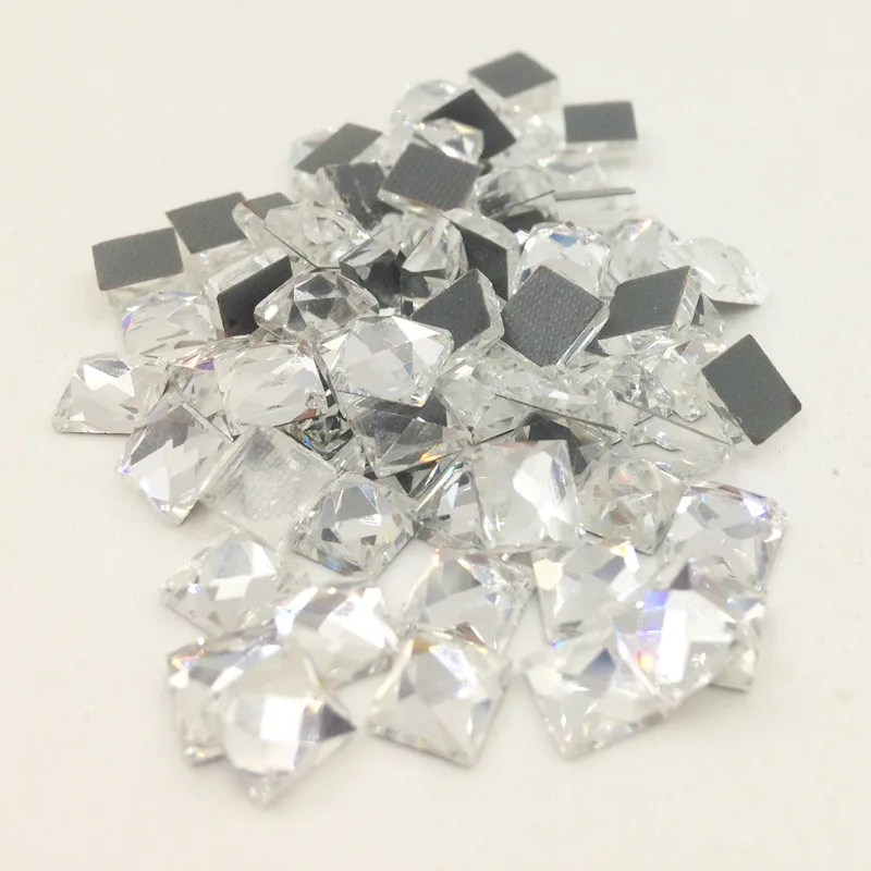 200pcs/Lot 4MM 6MM 8MM Square Crystal Clear AB HotFix FlatBack Rhinestones glass strass,Fancy Shape DMC Square Hot Fix Stones