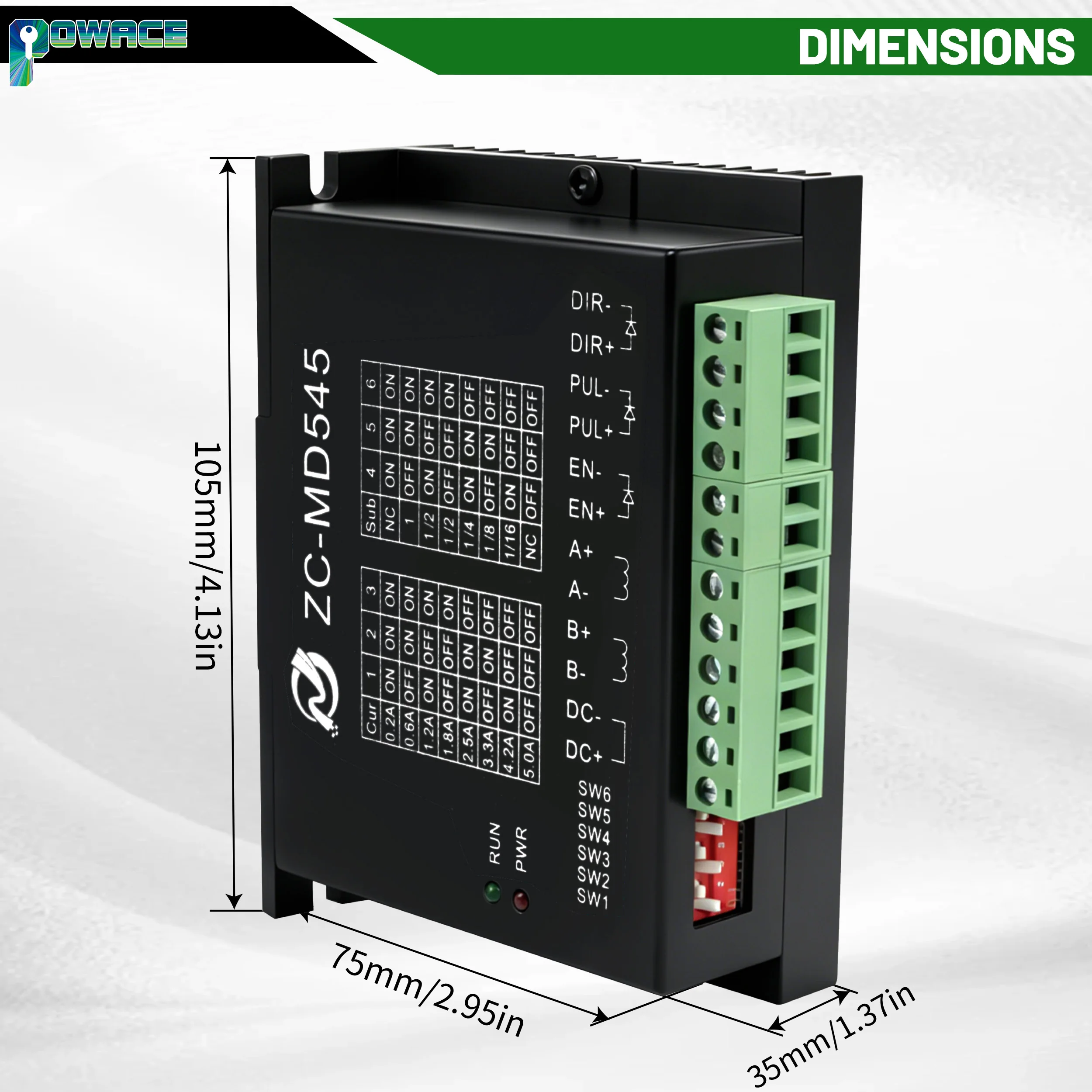 ZC‑MD545 Digital Stepper Motor Driver 18‑50VDC 0.2‑5.0A For Nema17 Nema23 2‑Phase Stepper Motor CNC Router Engraving Machine