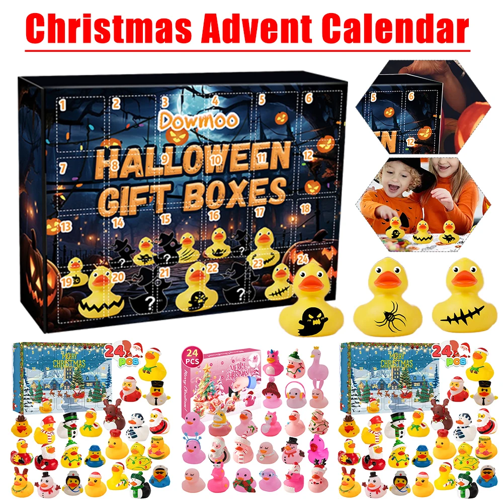 Christmas Advent Calendar 2024 24 Days Christmas Gift Set Countdown with Rubber Ducks Bath Toys DI Y Fun for Kids and Adults