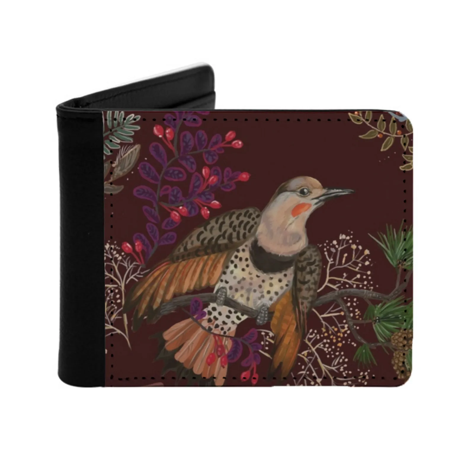 

Праздничные птицы Norther Flicker Slate Junco Purple Finch Новый кошелек с принтом Короткие мужские кошельки Держатель для кредитных карт Кошельки Northern