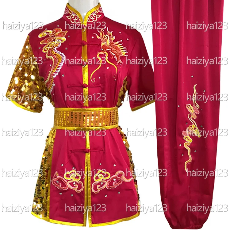 

Embroidered Dragon Kungfu uniform Wushu clothes Changquan Taolu garment Nanquan suit for men women boy girl kids adults unisex