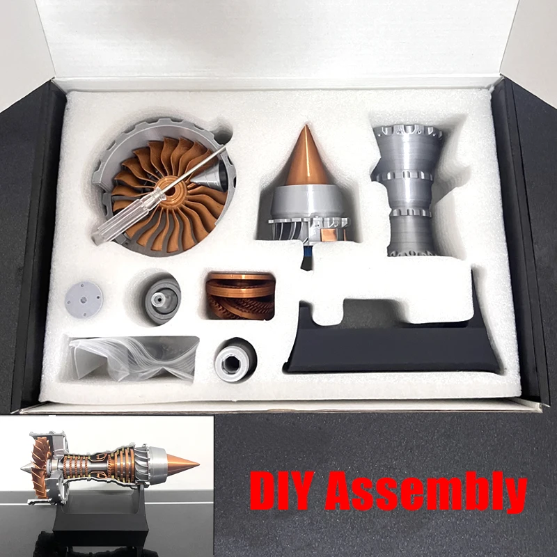 TR900 Turbofan Engine Model DIY Kit - Battery Powered Turbofan Engine Assembly Toy Kit