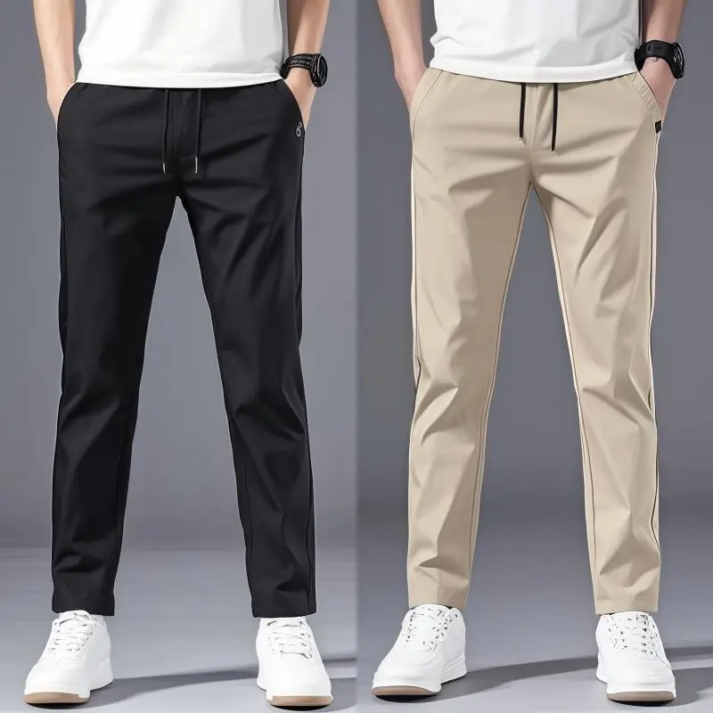 

Casual Pants Men's Korean Version Summer Thin Men's New Sports Pants Loose and Versatile Trend Light Luxury Straight Trousers