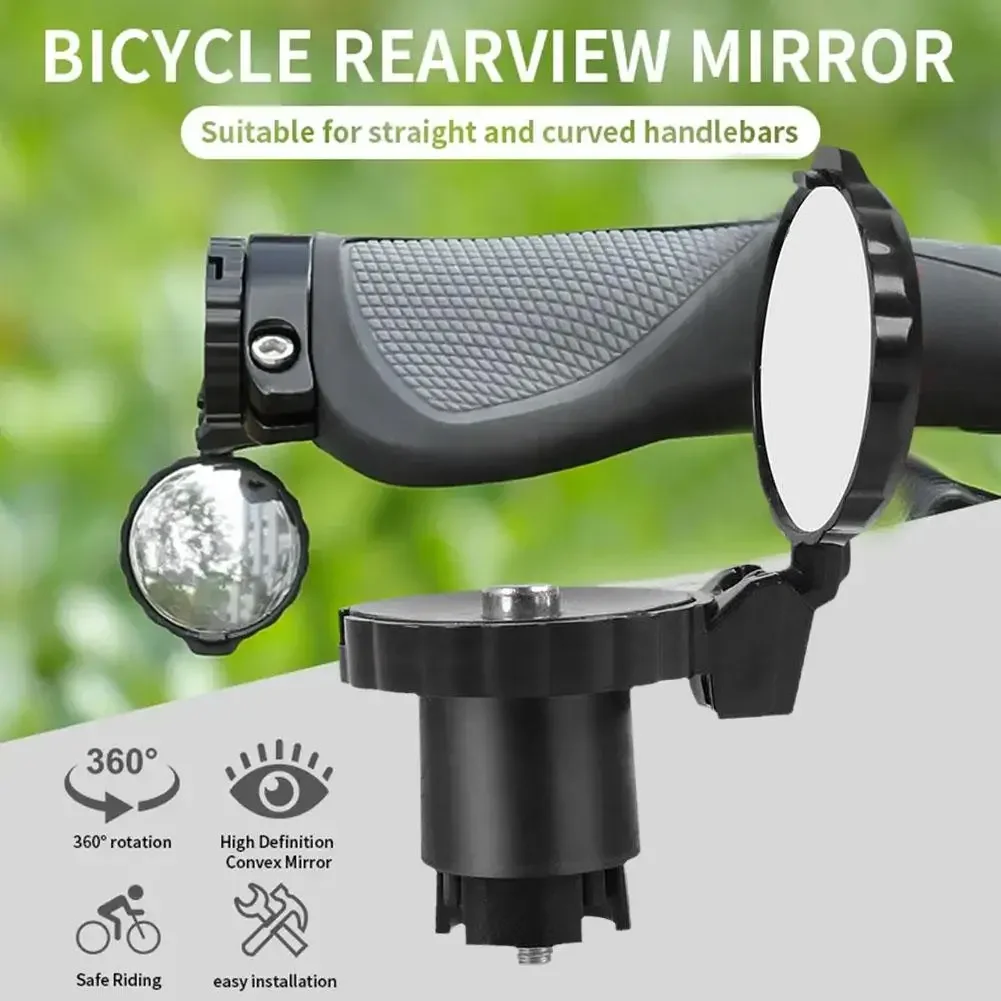 

Bicycle Handlebar Plug Rearview Mirror End Mini Adjustable Road 360 Flexible MTB BikeAccessories Convex Small Cycling Mirro