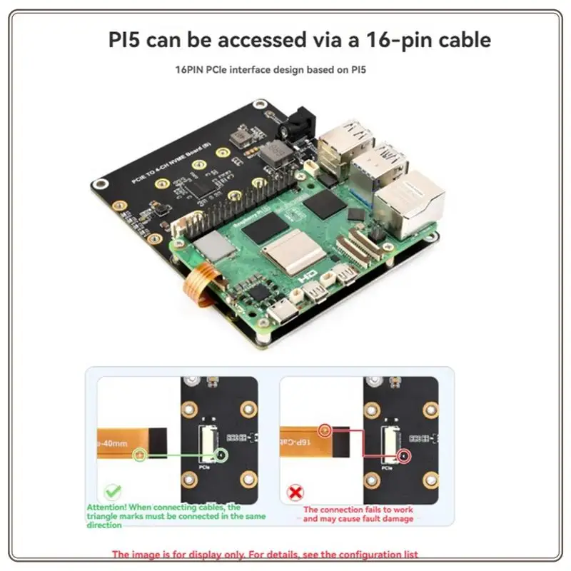 لراسبيري Pi 5 Pcie إلى 4-CH M.2 Nvme لوح مهايئ متوافق مع 2280/2260/2242/2230 M.2 محركات الأقراص الصلبة الولايات المتحدة التوصيل-ABDQ